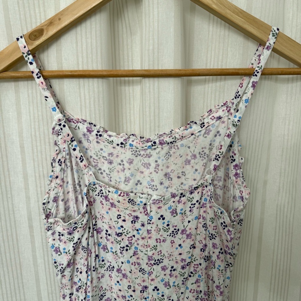 Madison Jules Ditsy Floral Lettuce Trim Summer Maxi Dress - Picture 2 of 8